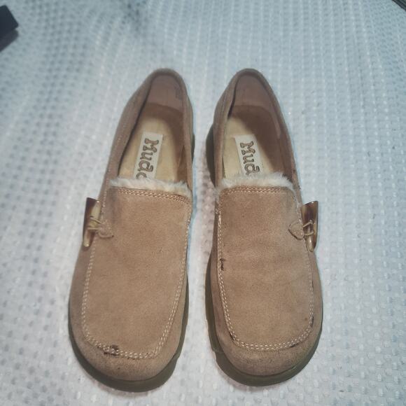 MUDD VINTAGE  EUC WOMENS SZ 9 KIN SUEDE PLATFORM LOAFER SHOES - Picture 2 of 9